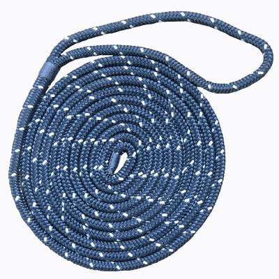 China *15ft Polypropylene 1/2' Best Selling Dock Line with Reflective Dock Brand Amazon Double Braided or Three Twisted Rope for Boat Mooring for sale