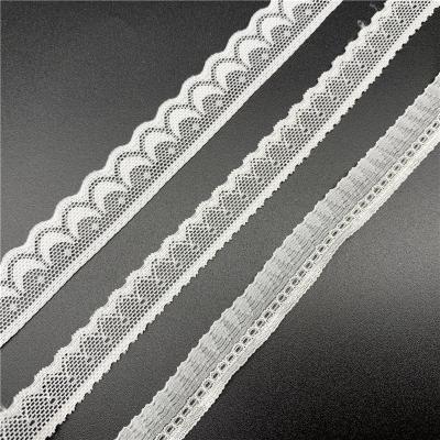 China Hot Selling Sheer Elastic Lingerie Lace Elastic Mesh Lace Trimmings Nylon For Underwear for sale