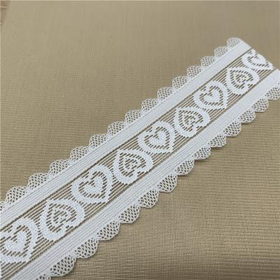 China Beau Spandex Elastic Nylon Heart French Lace Trimmings For Lingerie And Underwear for sale