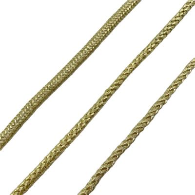 China Accessories For Clothes Rope 5MM DIY Gold Chrochet High Quality Braid for sale