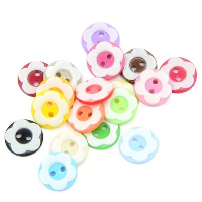 China Other Color Resin Button 20L Floral Luminous Resin Button For Kids And DIY for sale