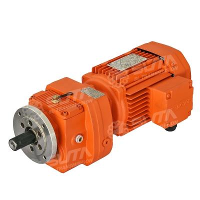 China Hotels R97 7.5KW Cast Iron Foot Mounted In Line Reducer Helical Gear Motor for sale