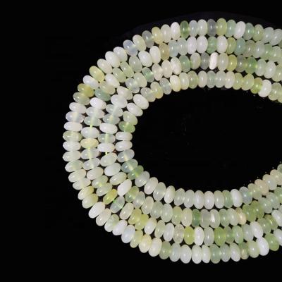 China High Quality Natural Pleochroic/Pleochroism Gemstone Necklace Chinese Green Jade Roundel Stone Beads Make DIY Bracelet Jewelry for sale