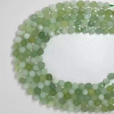 China Jewelry Making Loose Beads DIY Bracelet Jewelry Making Natural Green Jade China Beads Cut for sale