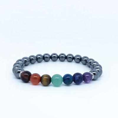 China Wholesale Pleochroic Stone Bracelet / Hematite Pleochroism Gemstone 7 Chakra Bracelet for sale