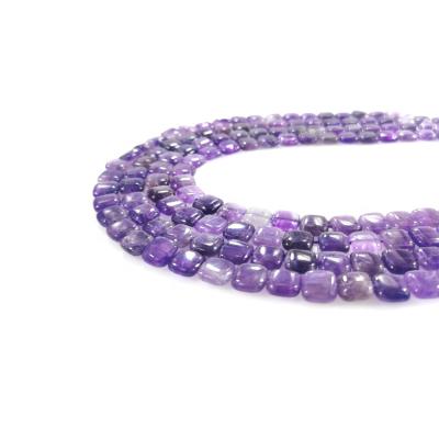 China Pleochroic/Pleochroism 10mm One Square Natural Gem Purple Amethyst Stone Beads Beaded Gem Jewelry Making for sale