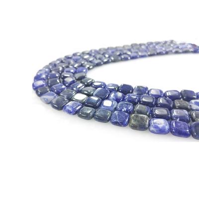 China Pleochroic/Pleochroism 10mm One Square Natural Gem Blue Sodalite Stone Beads Beaded Gem Jewelry Making for sale