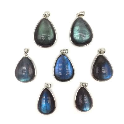 China Freeform Hand Carved Pleochroic / Pleochroism Shape Blue Light Natural Labradorite Gemstones Jewelry Pendant DIY Accessory For Necklace for sale