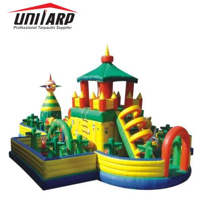 China Waterproof 500G Water Resistant Vinyl Tarpaulin Inflatable PVC Laminated Tarpaulin For Inflatable Castles for sale