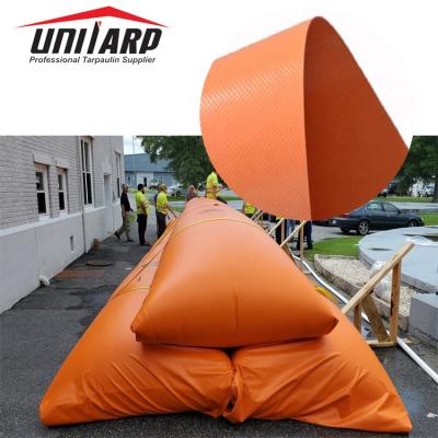 China Water Resistant Temporary Flood Protection PVC Reinforced Tarpaulin Fabrics For Inflatable Flood Barrier for sale