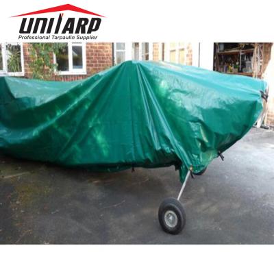 China Anti UV Resistant Waterproof Stretch 1000*1000D Boat Covers Outdoor Fabric PVC Tarpaulin Boat Cover for sale