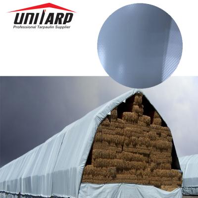 China Anti Rust Long Lasting UV Anti Rust Panama Weaving Agricultural Hay Bale Covers PVC Grain Storage Tarps for sale