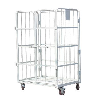 China Anti - Corrosion Design Special Widely Used Steel Roll Cage Foldable Transport Logistics Trolley for sale