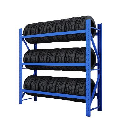 China Corrosion Protection Size Metal Fashionable Design Customized Storage Rack Shelf For Tire Rack for sale