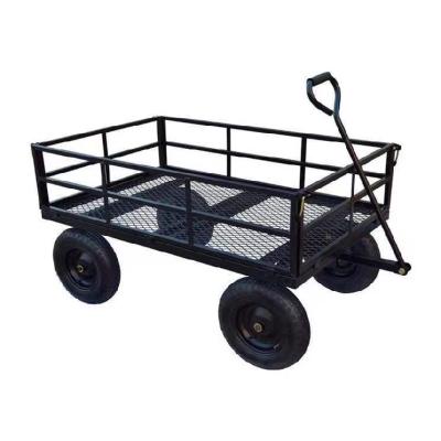 China 500kg Durable Foldable Hot Foldable Heavy Duty 4 Wheels Foldable Metal Cart 10 Wheels Steel Garden Cart Garden Utility Cart for sale