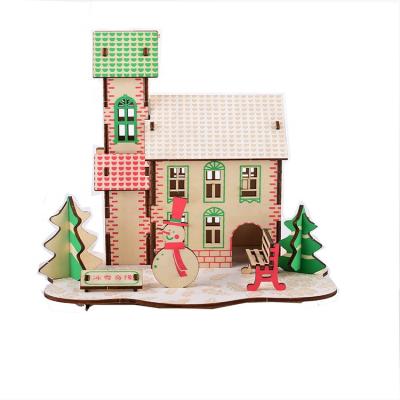 China Cartoon Toy Christmas Toys Wooden Jigsaw Puzzle 3d Children Jigsaw Puzzle High Quality Value Gift for sale