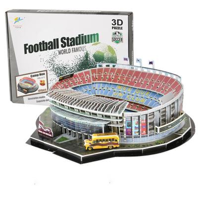 China Cartoon Toy Wholesale Paper Jigsaw Diy Adult 3d Puzzle Football Stadium for sale