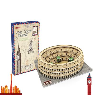 China Custom 3D puzzle stadium building attraction world cartoon Toy New design cardboard diy toy for adult for sale