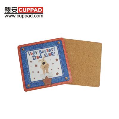 China Sustainable Sublimation Printed Wood Coasters Custom Square MDF Coasters Cork For Beverage for sale