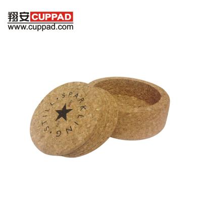 China Sustainable OEM Round White Printed Custom Logo Cork Coasters Place Mat For Household for sale