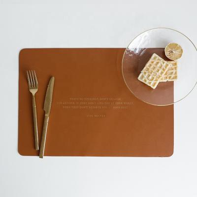 China Custom Leather Dining Table Viable Mat Heat Insulation Placemat PU Place Mat Pad for sale