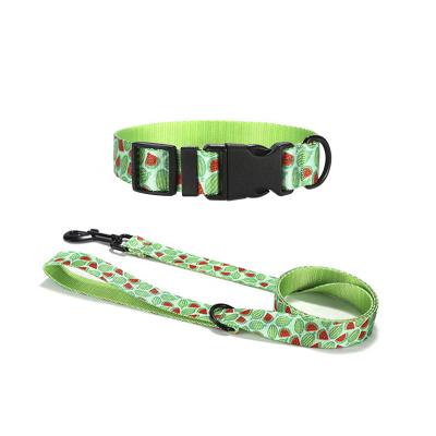 China 2022 Fashion Personalized Custom Design Watermelon Sublimation Printing Collares Para Perros Luxury Adjustable Dog Collars For Pet for sale