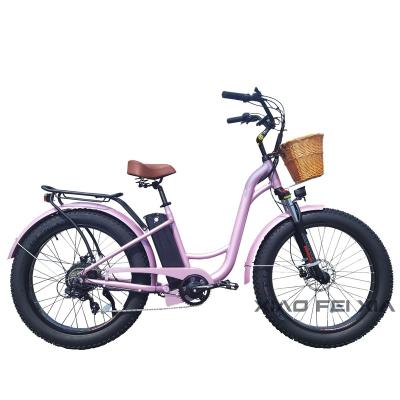 China 26inch*4.0 Aluminum Alloy City Electric Bike Fat Tire 15Ah 500W 750W Battery Ebike Step Through Electric Bike To Commute Electric Bicycle for sale