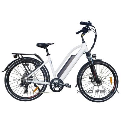 China Aluminum Alloy 26 Inch 500W 750W Ebike Rear Hub Motor City Electric Bike For Sale Seat E Bike 2 Step Through Electric Bike For Woman for sale