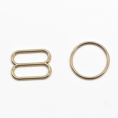 China Eco-friendly Rose Gold Alloyed Bra Sliders Underwear Plating Rings Hanging Bra Ties Adjusters Manufacturer For Underwear for sale