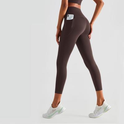 China Breathable Ready to Ship Custom Logo Women Softest High Waisted Fitness Yoga Pants Seamless Tights Women Gym Yoga Gaiters for sale