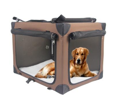 China Breathable Travel Kennel and Foldable Soft Dog Crate Collapsible Outdoor Pet Strong Zipper Accessories Cages Carriers and 