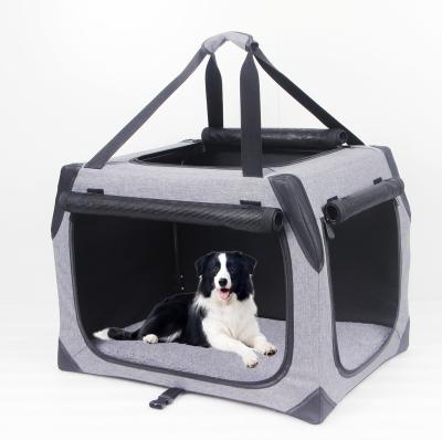 China Germany Hotseller Breathable Foldable Pet Carrier Soft Dog Cage Crate Kennel With Mat for sale