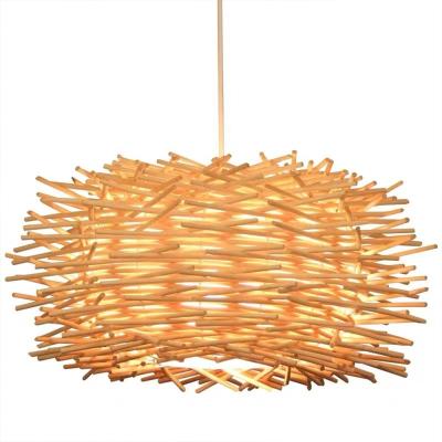 China Modern Japanese Rattan Art Tatami Chinese Zen Chandelier Chandelier for sale