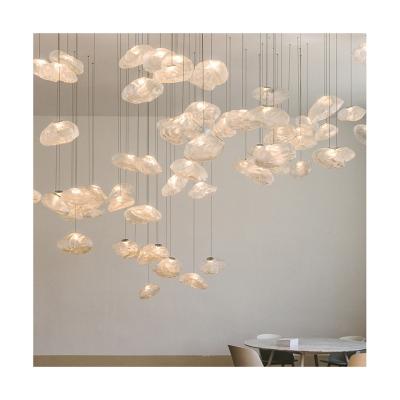 China Modern Shade Tube Ring Hotel Modern Uplight Glass Chandelier Pendant Lamp for sale