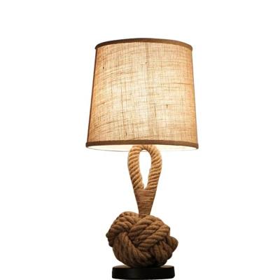 China Modern American personality retro fabric art hemp rope creative table lamp for sale