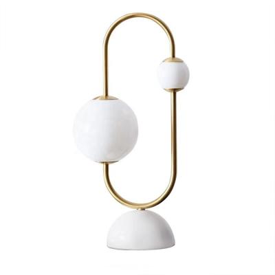 China Creative Modern Simple Fashion Glass Ball LED Marble Table Lamp for sale