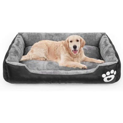 China Durable Wholesale Luxury Dog Bed Rectangle Waterproof Ultra Soft Pet Bed Washable Gog Bed for sale