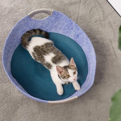 China Viable Funny Passionate Indoor Round Dog Cat Scratcher Bed for sale