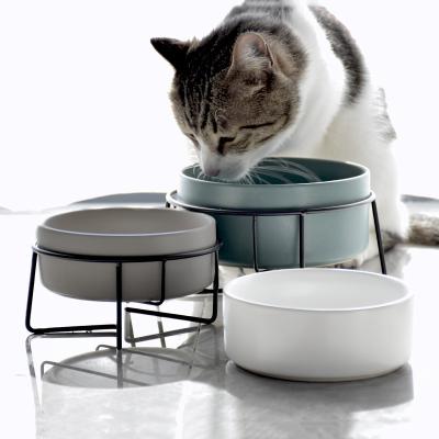 China Viable Wholesale Japan Style Printed Custom Elevated Rack Raised Cat Pet Dog Bowl Feeder Marble Ceramic for sale