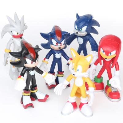 China Toy Model Toy 6Pcs/Set Creative Comic Super Sonic Decoration Game Cartoon Mouse Model Toy for sale