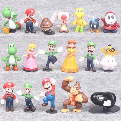 China 18PCS/Lot Super Action Figure Toy PVC Action Numbers Mario Bros Yoshi Dinosaur Figure for sale