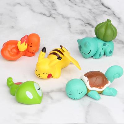 China Cute Sleeping Pokemoned Animal Action Number Figures Toys Action Numbers PVC Model Anime Figures Model Dolls Harden Decorations Toy For Kids for sale