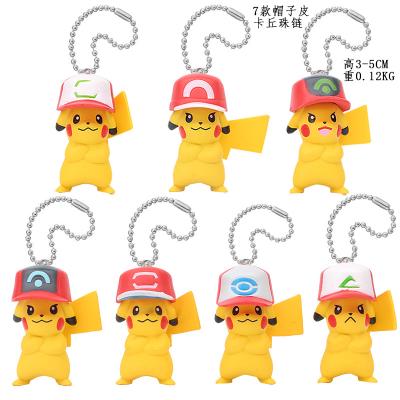 China Pokemoned Pikachu Key Chain Jewelry Animal Friend Car Pendant Baby Doll Stock Number Key Chain for sale