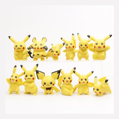 China 12pcs/set Pikachu Animal Action Figure Cartoon Character Doll Hot Cute Pokemon Fun Christmas Gift for sale