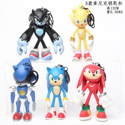 China 5Pcs/Set PVC Action Number 5Pcs/Set Cute Cartoon Figure Anime Animal Comic Character Cute Key Chain Rubber Hedgehog Sonic Keychain for sale