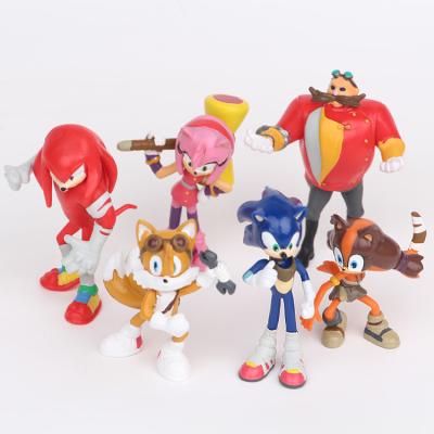 China Hot 6Pcs/Set 7cm PVC Kids Animal Toys Set Sonic Figures Toy Pvc Toy Sonic Shadow Tails Characters For for sale