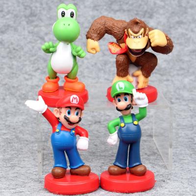 China Hot Selling Mini Mario Figures Animal Action Number 4pcs Mario PVC Action Number Set Mario Toy for sale