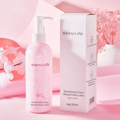 China Wholesale Private Label Nourishing Cherry Blossom Nicotinamide Pink White Nourishing Natural Body Lotion Cream for sale