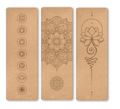 China High Quality Pilates Mat 4MM 5MM 6MM Home Exercise Mat Non-Slip Natural Cork Tape Yoga Mat With Printing for sale