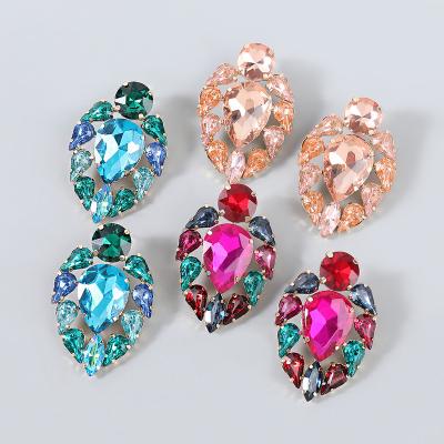 China New Big Rhinestone CLASSIC Love Dangle Women's Heart Shaped Earrings Shape Jewelry Accessories for sale